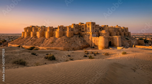 Golden Fort of Jaisalmer in Rajasthan at Sunset