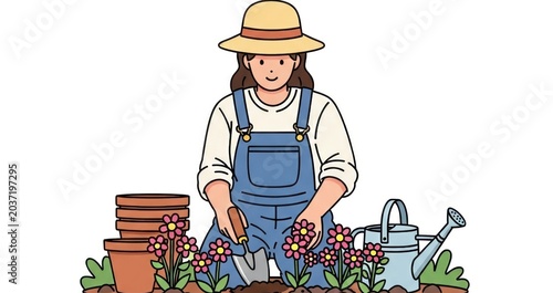 Embrace the joy of the outdoors and bring your garden to life with this charming illustration.