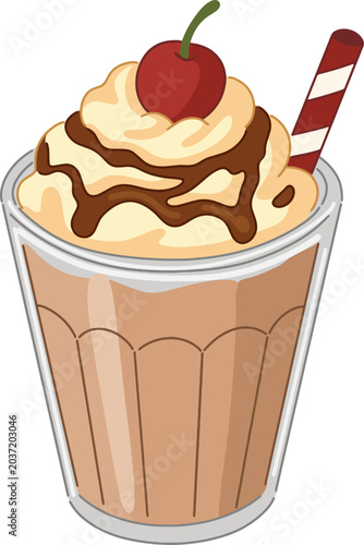 Chocolate Milkshake Drink Illustration