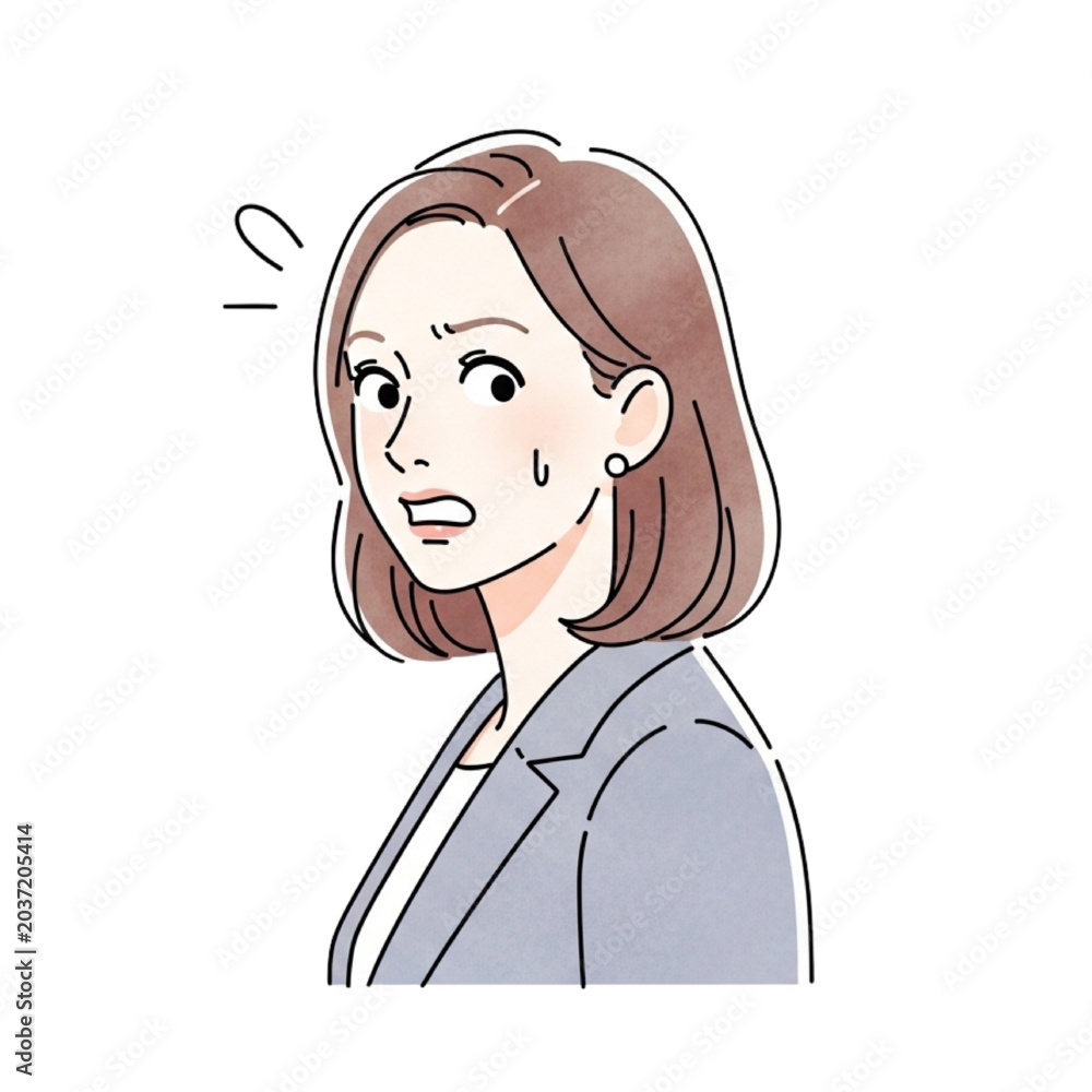 Ταπετσαρία Illustration of a shocked businesswoman on a transparent background PNG
