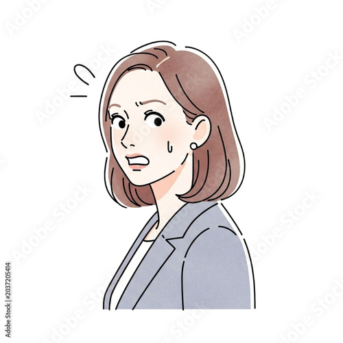 Bild auf Leinwand Illustration of a shocked businesswoman on a transparent background PNG
