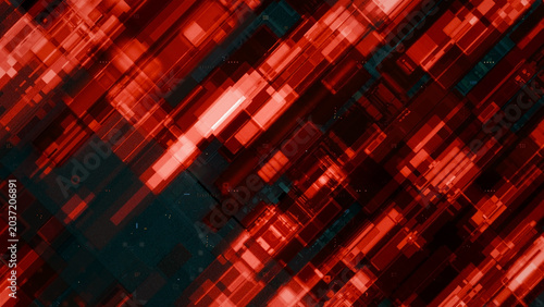 Photos Abstract Red Digital Data Flow Network Pattern Representing AI and Cybersecurity