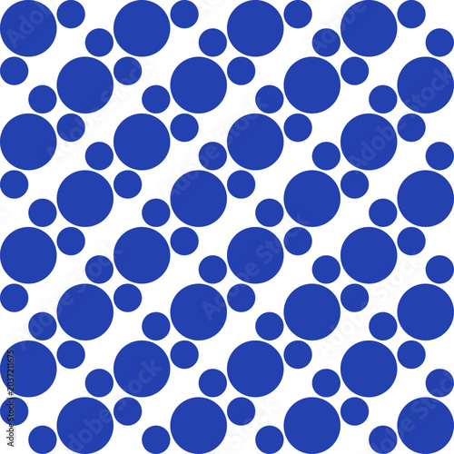 blue polka dots circle background for backdrop and wallpaper template. repeat seamless style design for fabric printing
