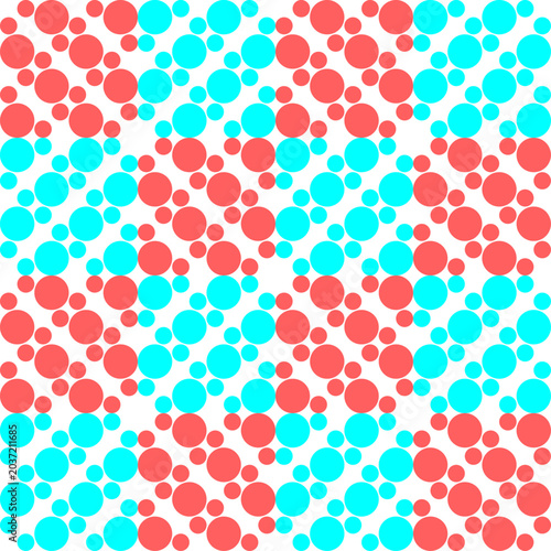 green and pink polka dots circle background for backdrop and wallpaper template. repeat seamless style design for fabric printing, checkerboard square