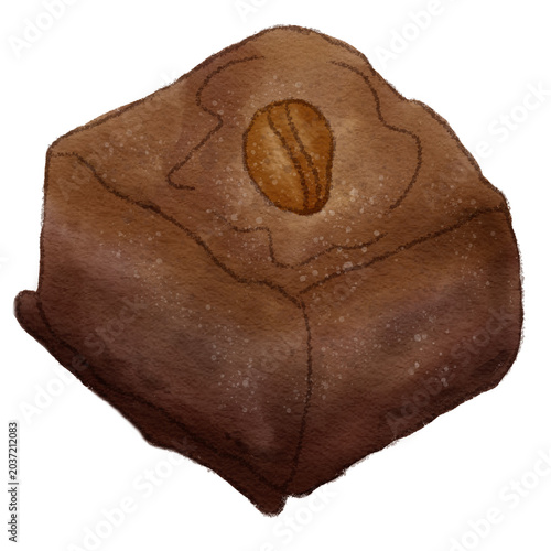 chocolate candies water color illustration Hand drawn , Concept of Sweet Treats, Dessert, Candy, and Artistic Food Representation