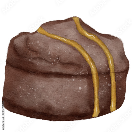 chocolate candies water color illustration Hand drawn , Concept of Sweet Treats, Dessert, Candy, and Artistic Food Representation