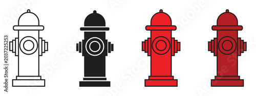 Photos Fire Hydrant Icon Vector Set