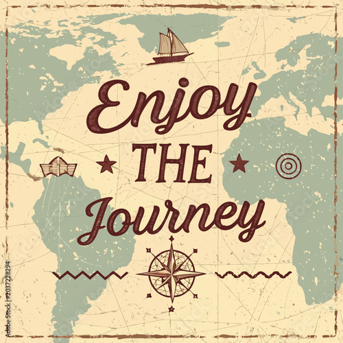enjoy the journey retro travel typography