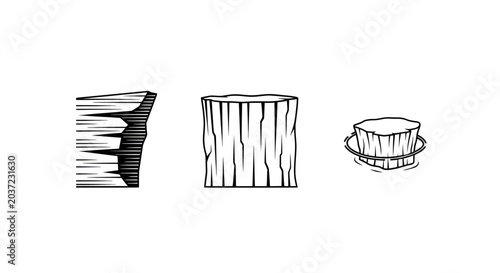Hand Drawn Textured Cylindrical and Basket Weaving Patterns.