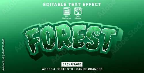 forest style editabel text effect