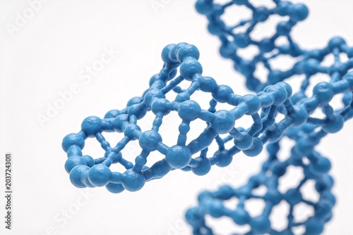 Blue molecular structure model
