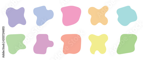 Photos Organic colorful blobs random shapes