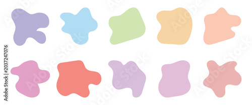 Photos Organic colorful blobs random shapes