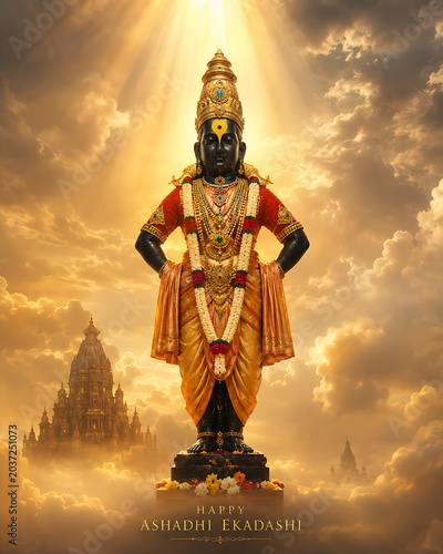 Ashadhi Ekadashi Vitthal Vithoba Pandurang Temple Art – Pandharpur Hari Vitthal Vitu Mauli Pandharinath Rakhumai