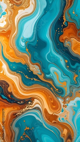 Vibrant abstract swirling colorful liquid pattern.