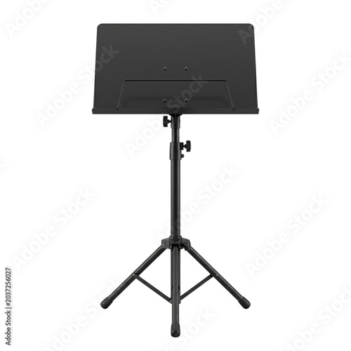 Fotografie Professional black metal music stand on transparent background