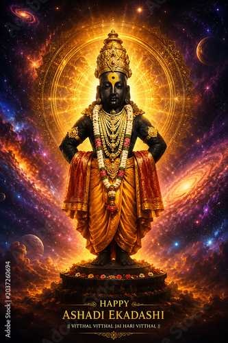Ashadhi Ekadashi Pandharinath Vitthal Vithoba Pandurang with Vitu Mauli Hari Vitthal Rakhumai in Pandharpur