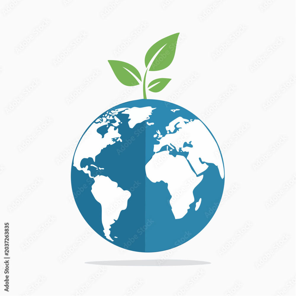 Obraz premium Earth with Sprout Icon