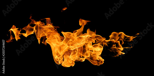 Foto abstract fire flame isolated black background