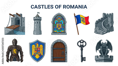 Photos Collection of Romanian Castles and Medieval Elements.