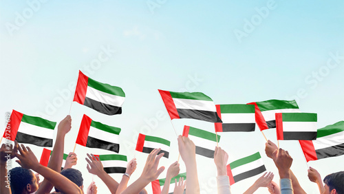 Tableau sur toile UAE flag blue background
