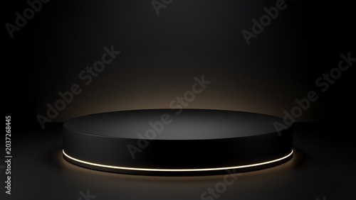 Minimalist reflective surface with soft gradient lighting in dark abstract setting