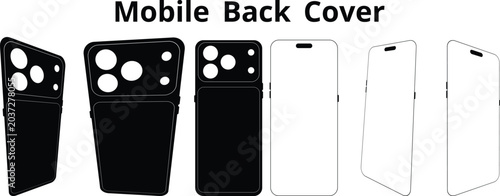 Mobile Phone Back Cover Template Vector Set