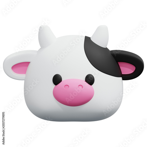 Cute White Cow Face Baby Toy Character Figure