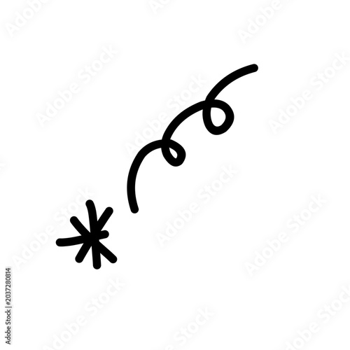 Abstract Curved Line and Spark Minimalist Artistic Vector Illustration for Modern Creative Design and Contemporary Branding