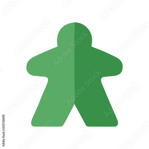 Konstfotografi Green Meeple Game Piece Figure.