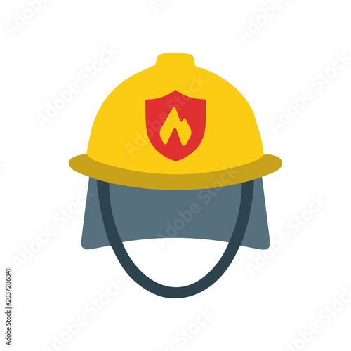 Fotografia Firefighter helmet with flame shield.