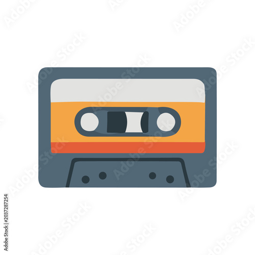 Tableau sur toile Cassette Tape Music Media Device.