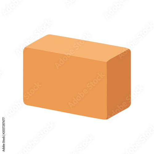 Slika na platnu Orange rectangular solid block shape object.