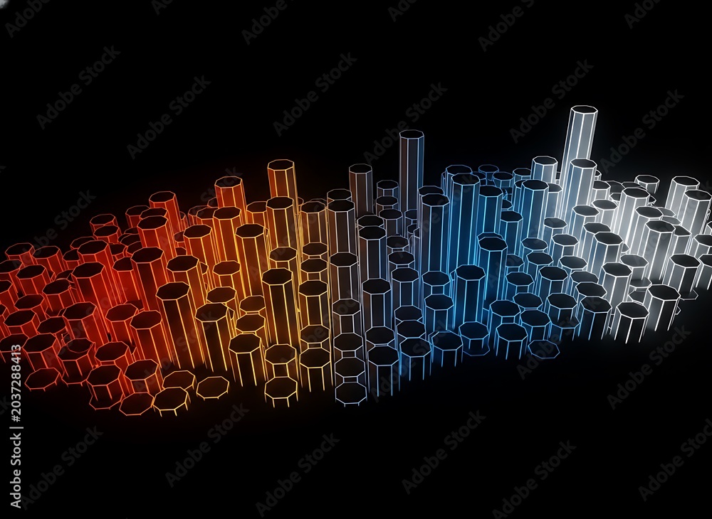 Fototapeta premium Colorful Nuts and Bolts in Gradient Rainbow Pattern