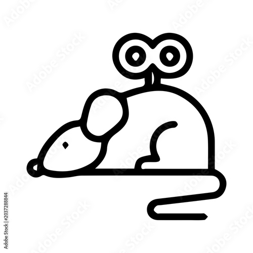 Cuadro en lienzo Wind-up Mouse Outline Icon