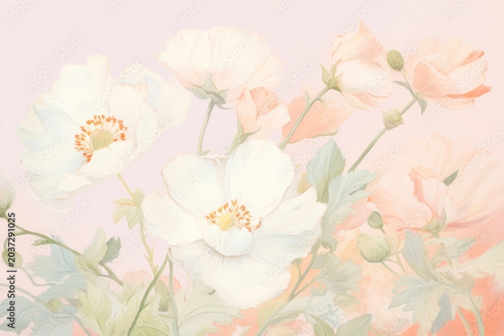 Obraz premium Heather floral backgrounds painting blossom.