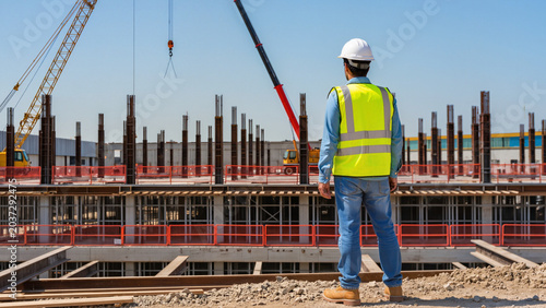Cuadro en lienzo Construction engineer overview
​Building site supervision
​Industrial developmen