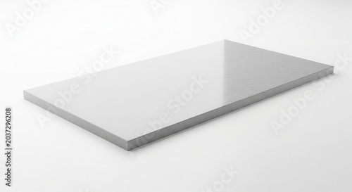 Blank White Rectangular Surface on White Background.