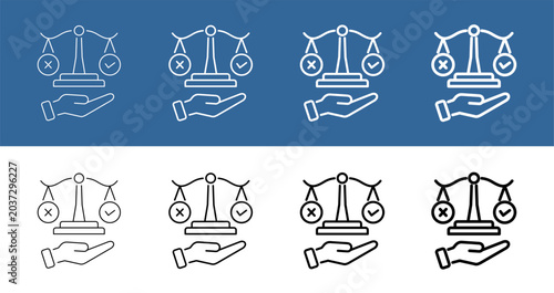 Bild auf Leinwand Morality and Business Ethics Line Art Icon Vector Illustration Editable