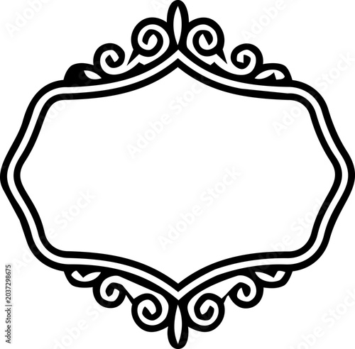 Elegant black ornate frame with swirling details