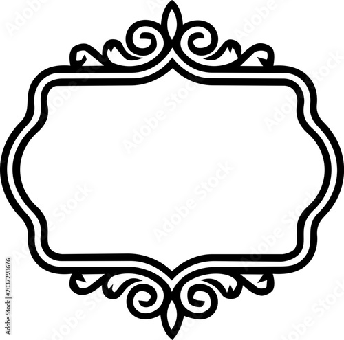 Elegant black ornate frame with swirling details