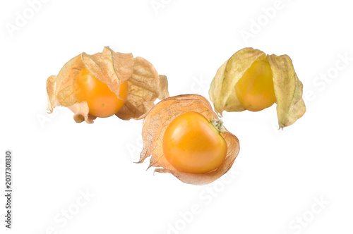 Obraz na płótnie Cape gooseberry (physalis) isolated on white background.