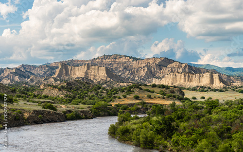Scenic Vashlovani National Park Wilderness and Alazani River. High quality photo