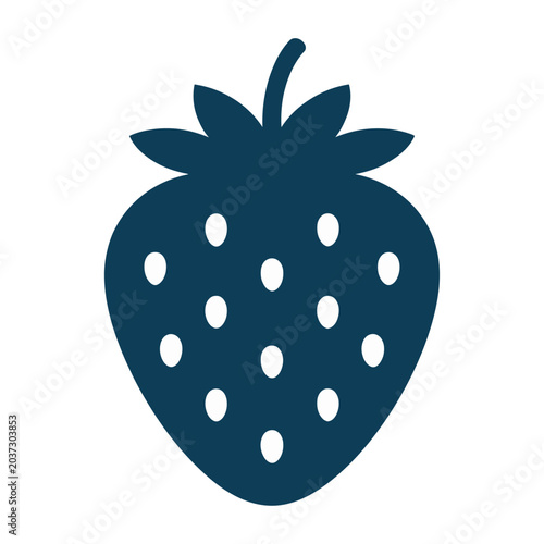 Fresh ripe strawberry with seeds flat design vector