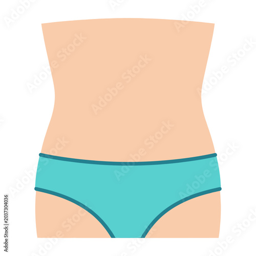 Minimalist women's turquoise bikini bottom flat design vector