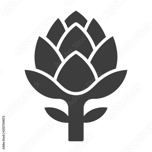 Lotus flower blooming in water minimalist flat design vector