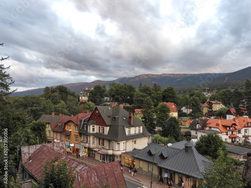 Photos Aerial view of Szklarska Poreba town resort in Karkonosze mountains, Poland