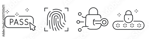 Photos Security icons representing authentication and access control concepts