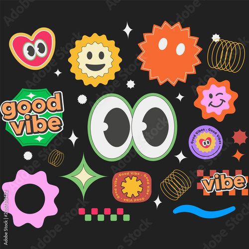set of funny monsters