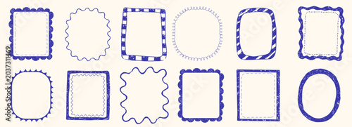 Fotografía Stamp frames with border in Italian coastal style
